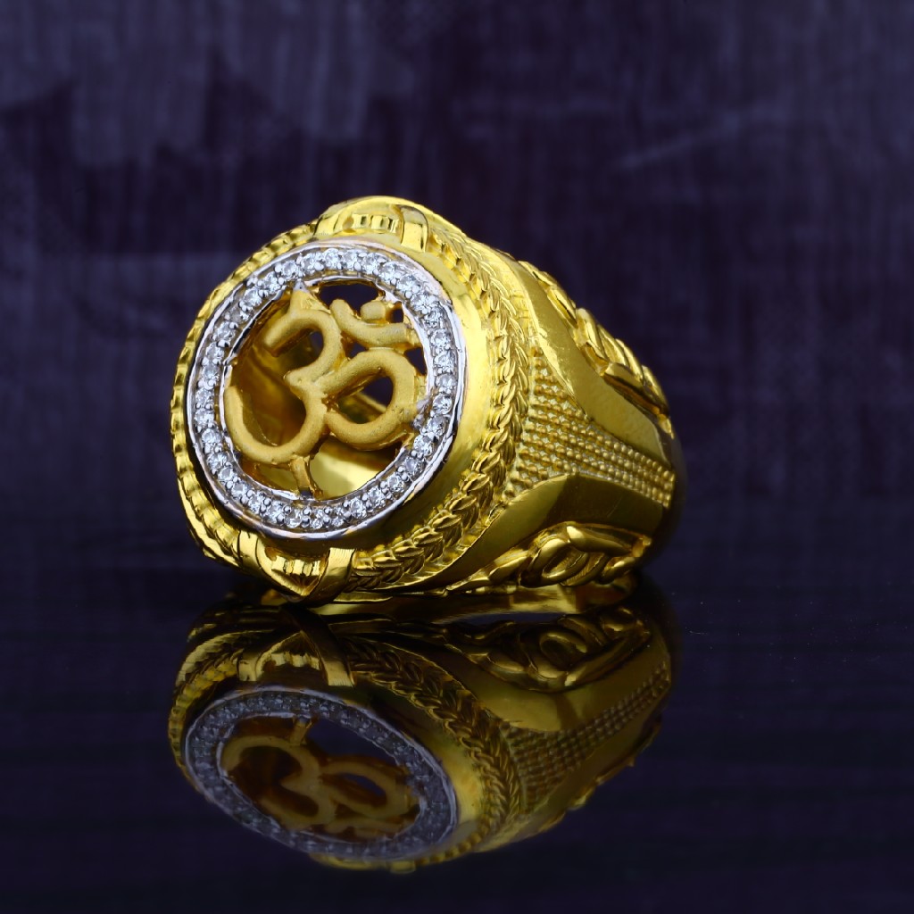 Mens 916 God Om Gold Ring-MGR22