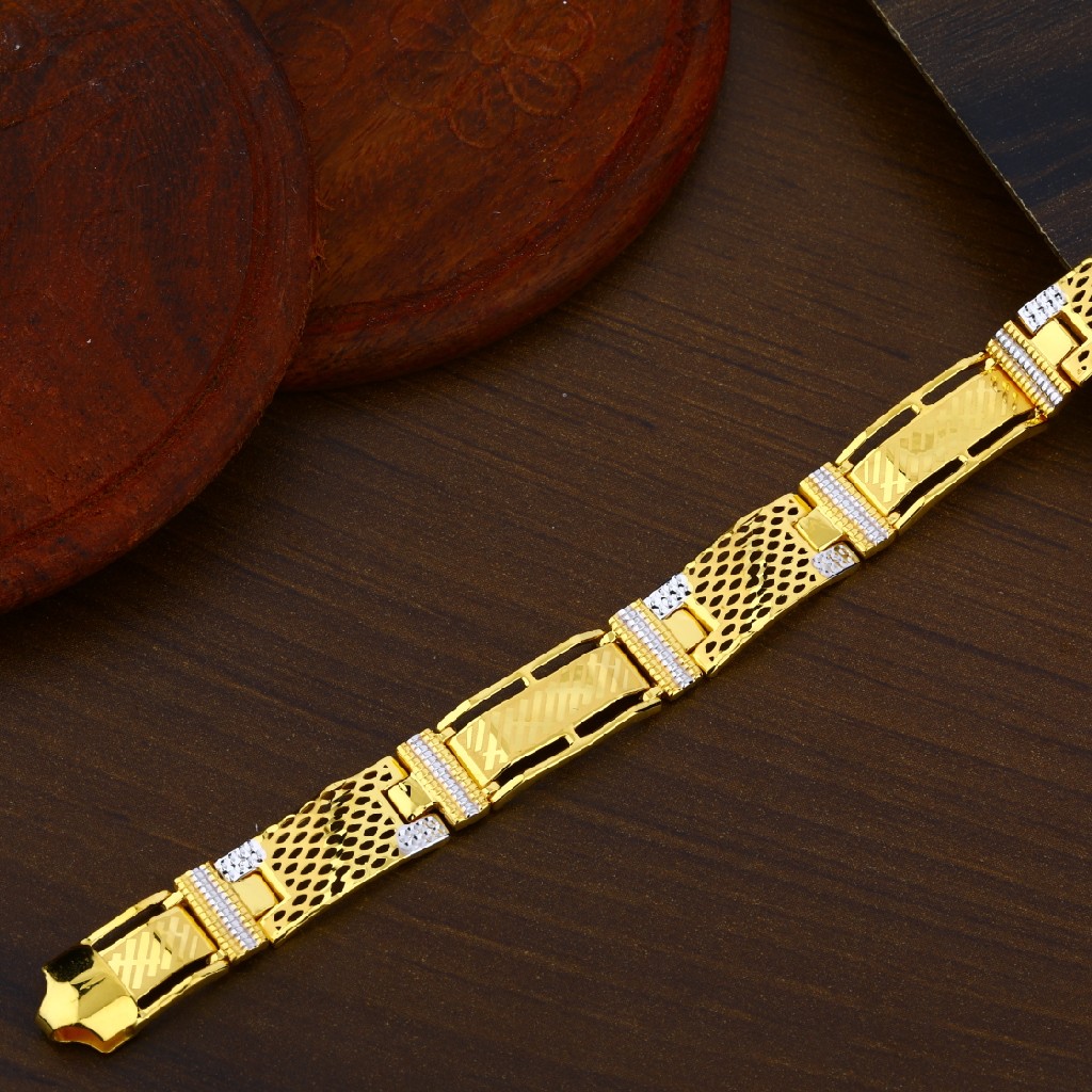 Gold Plain Mens Casting 22ct Designer Bracelet-MPB09