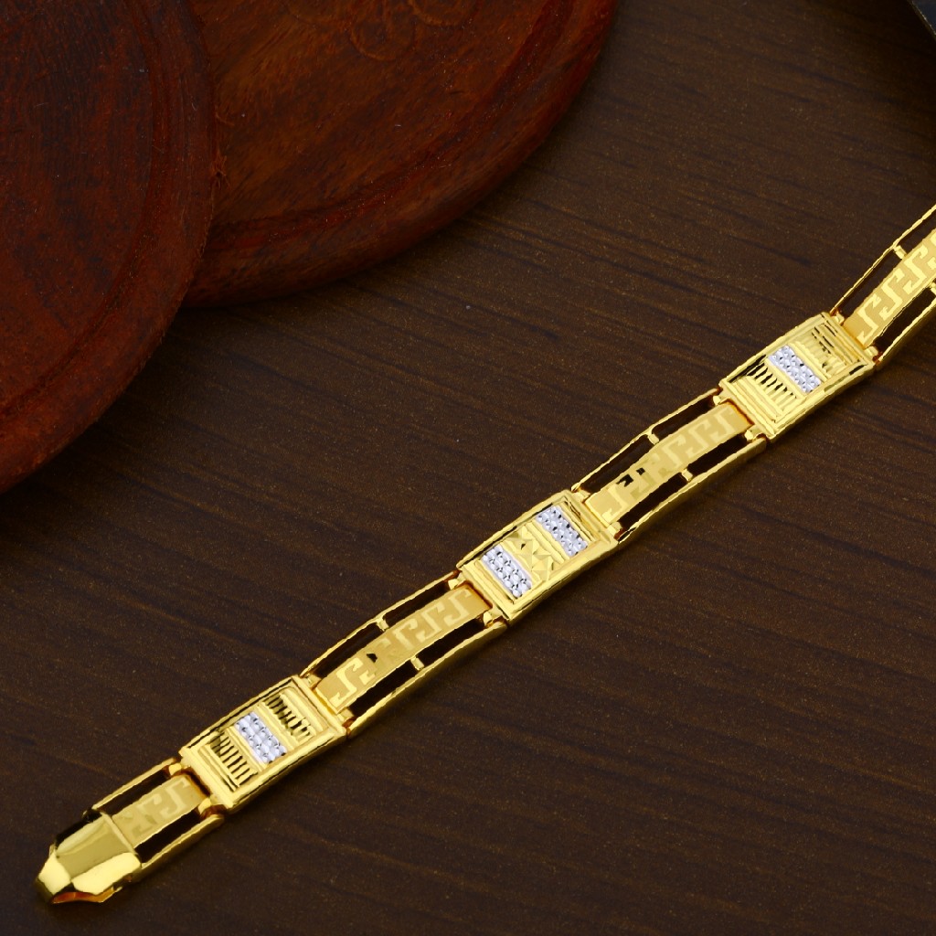 916 fancy mens plain casting gold bracelet-mpb03
