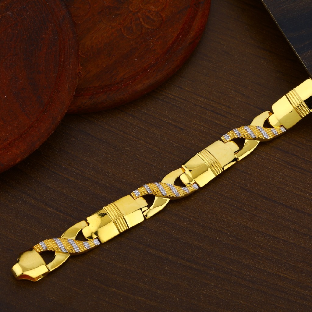 Mens Casting Plain 916 Gold Bracelet-MPB01