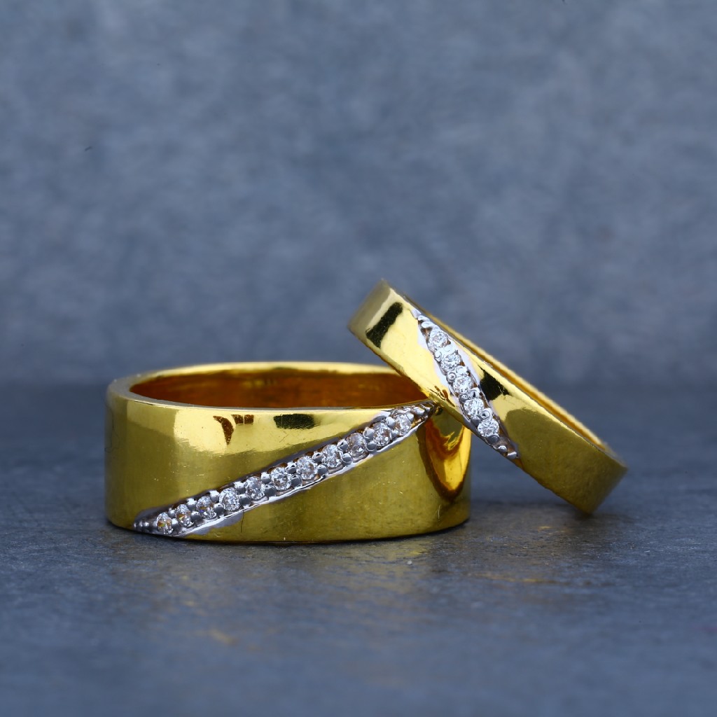 Engagement 22kt Fancy Couple Band Gold Ring-CR13