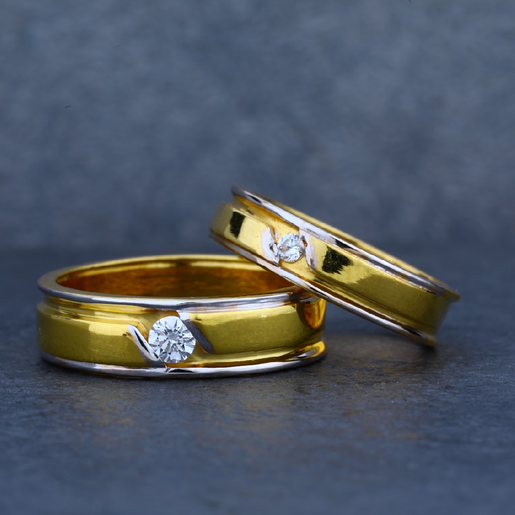 22ct Solitaire Engagement Gold Couple Ring-CR11