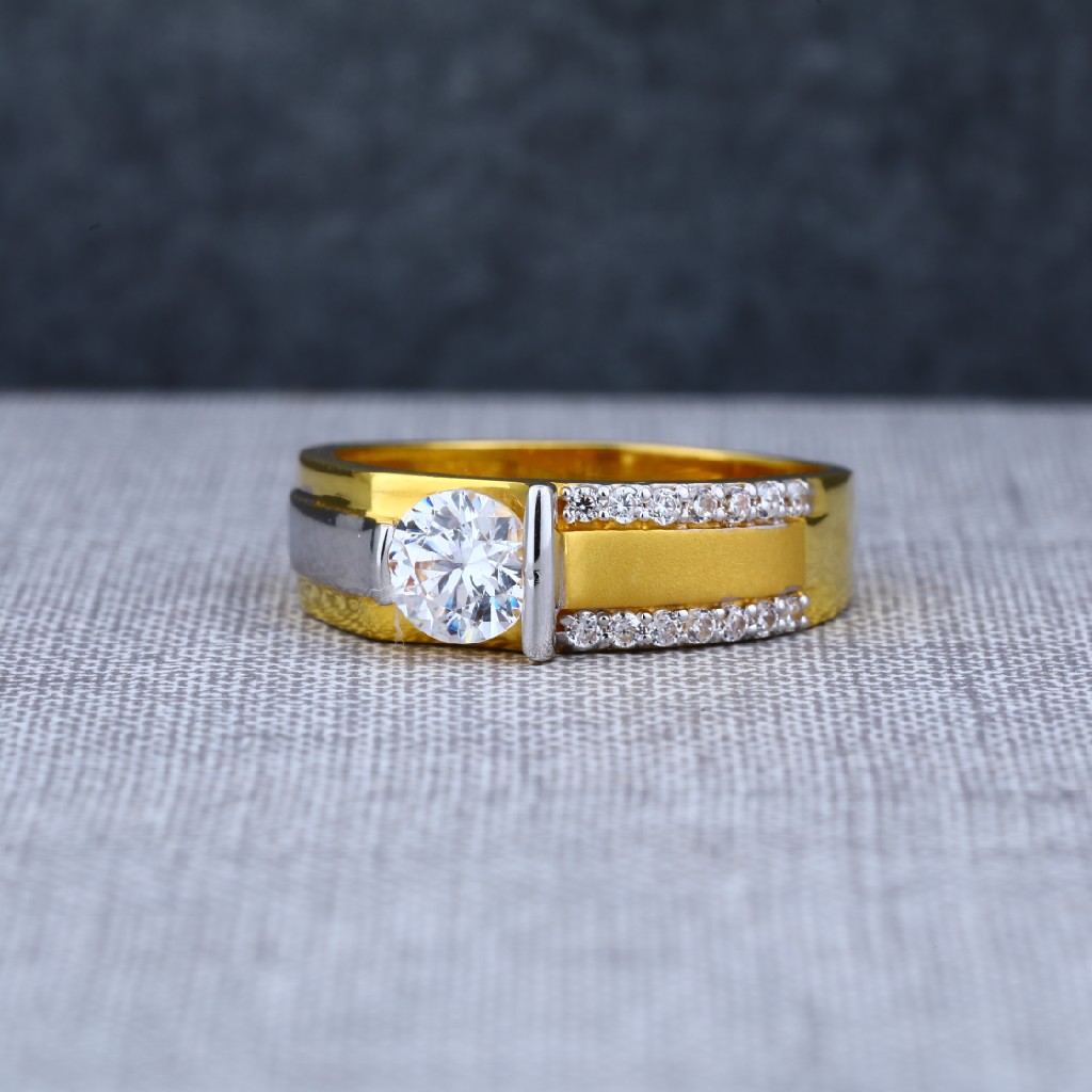 Mens designer 916 solitaire engagement gold ring -msr06