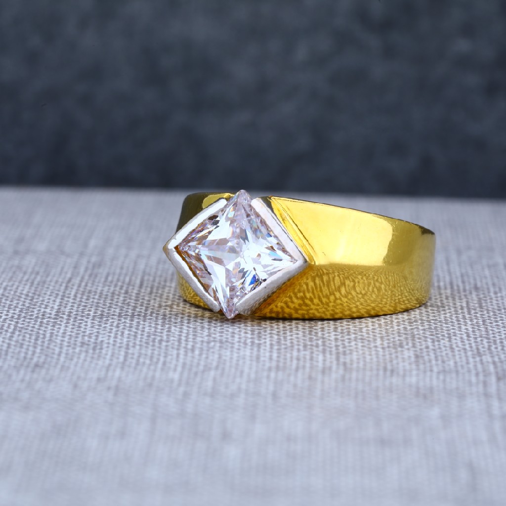 22ct mens designer solitaire gold ring-msr05