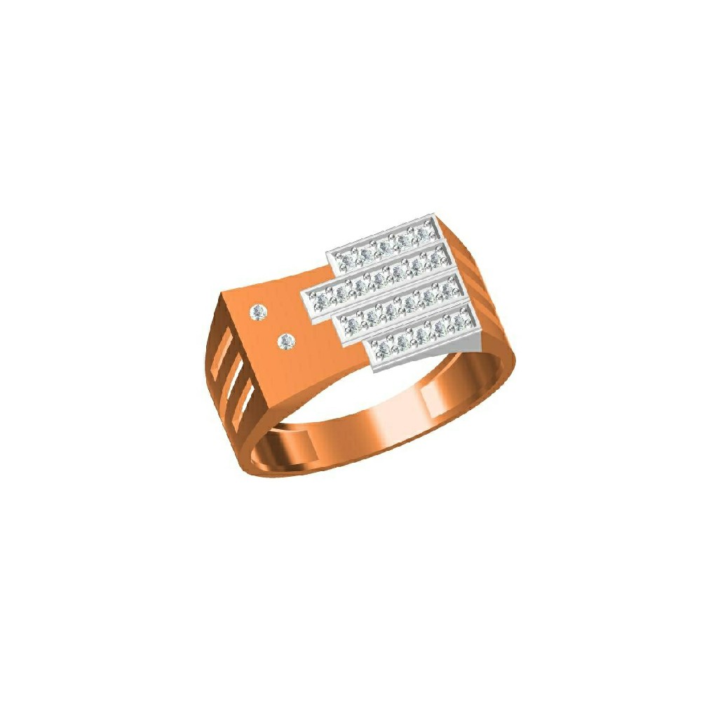 18Kt Fancy Cz Men's Wear Rose Gold Ring-31331