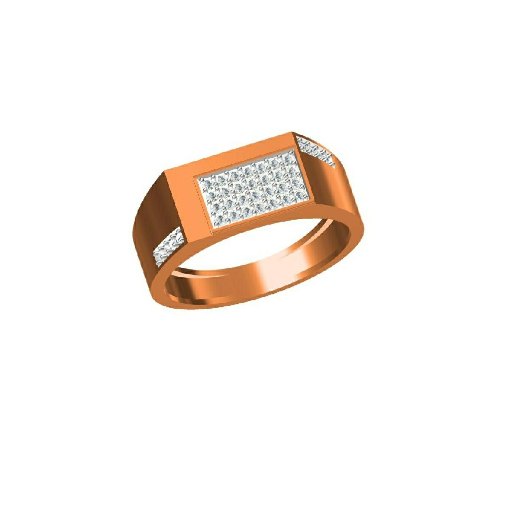 18Kt Men's Wear Fancy Simple Design Rose Gold Ring-31330