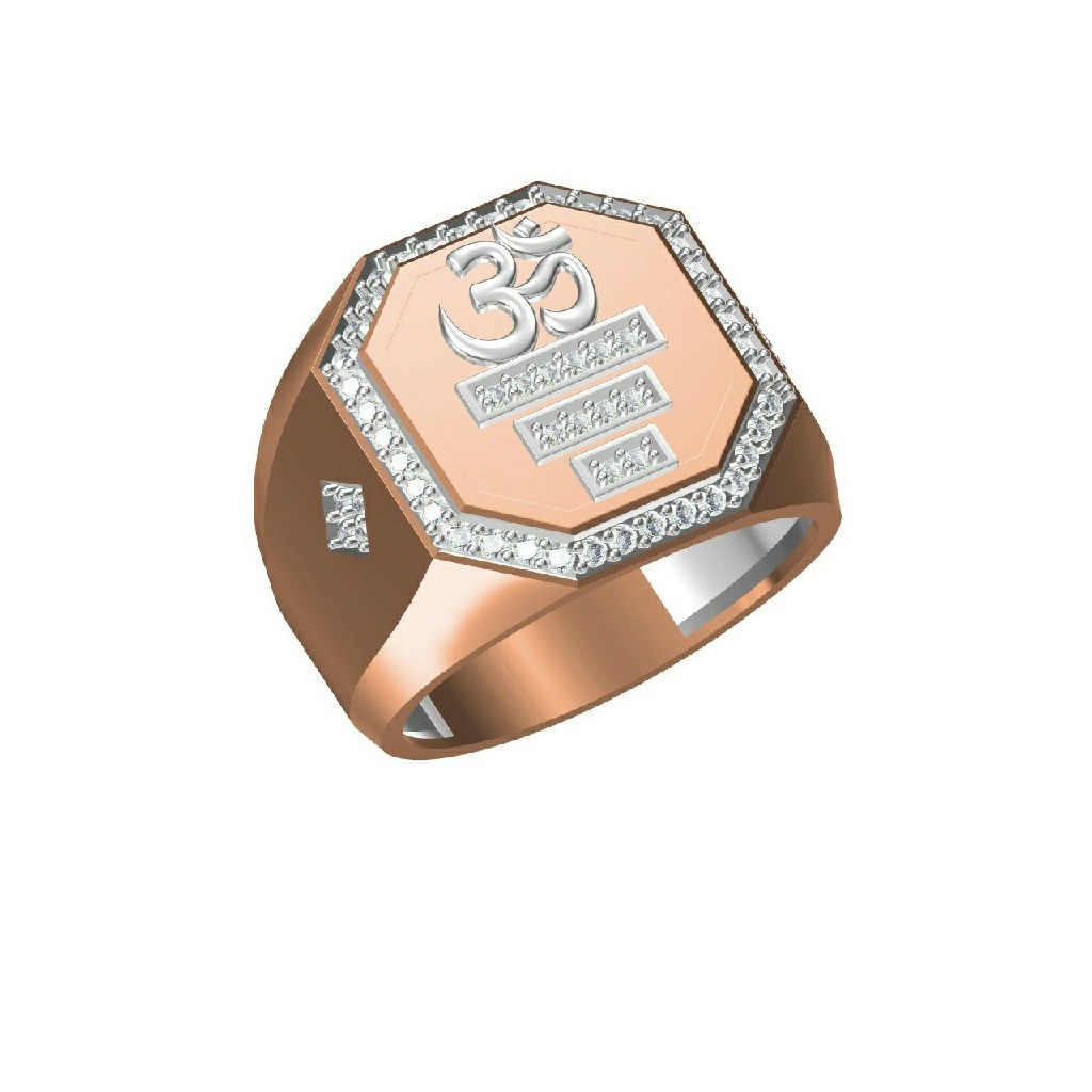 Exclusive Om Design Daily Wear Men's Rose Gold Ring-31319