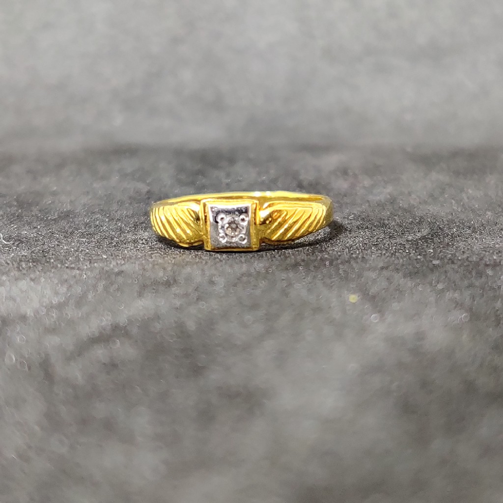 22K Kids Wear Fancy Plain Gold Ring-24503