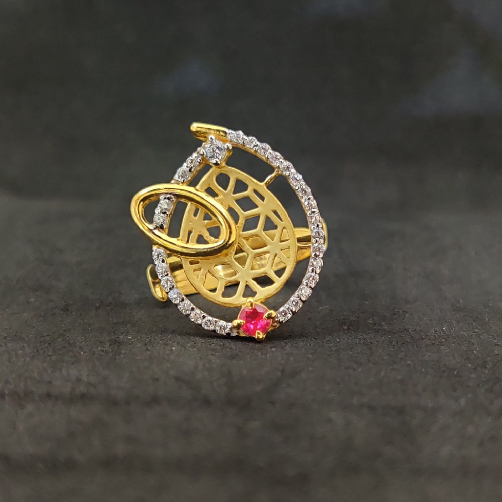Women's Designer 22K Occasion Wear Fancy Gold Ring - 15006