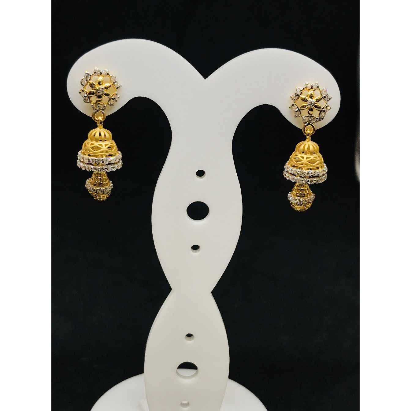 22k Ladies Fancy Gold Earring Er-60043