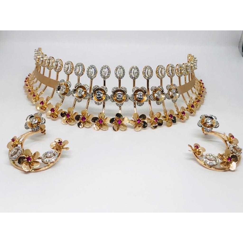 18k Ladies Fancy Rose Gold Set S-57524