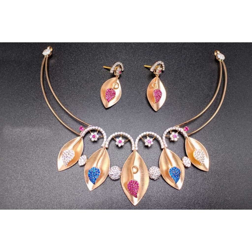 18k Ladies Fancy Rose Gold Set S-57518