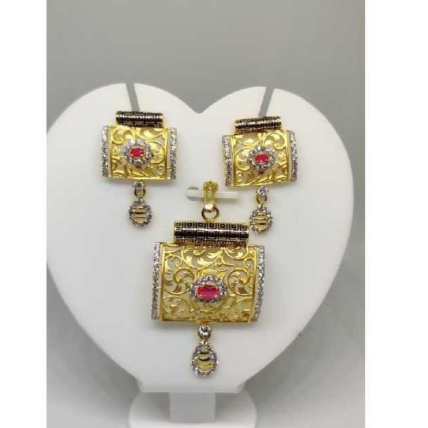 916 ladies fancy gold pendant set p-41809
