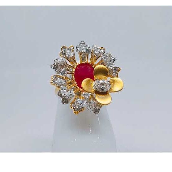 18k Ladies Fancy Gold Ring Lr-24063