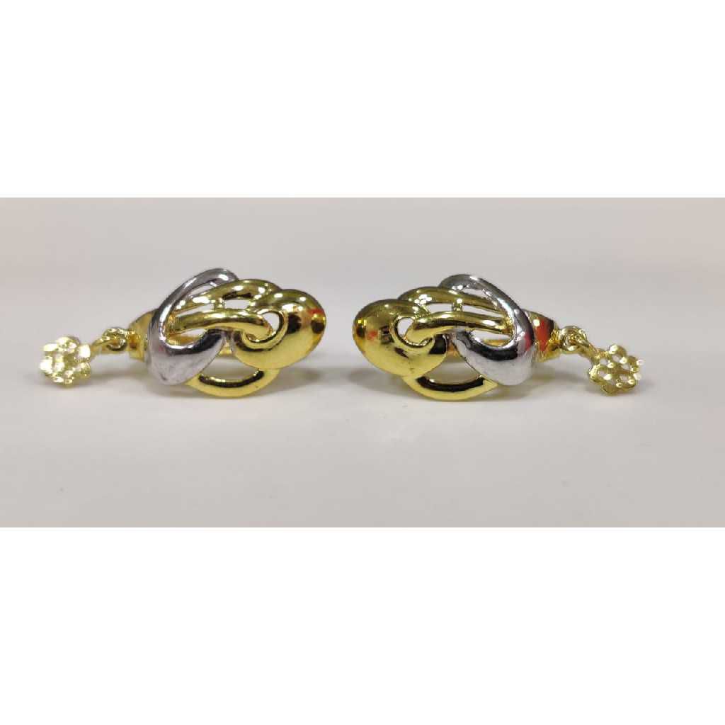 18k Ladies Fancy Gold Earring Er-63114