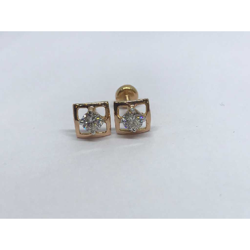 18k Ladies Fancy Single Stone Earring E-60503