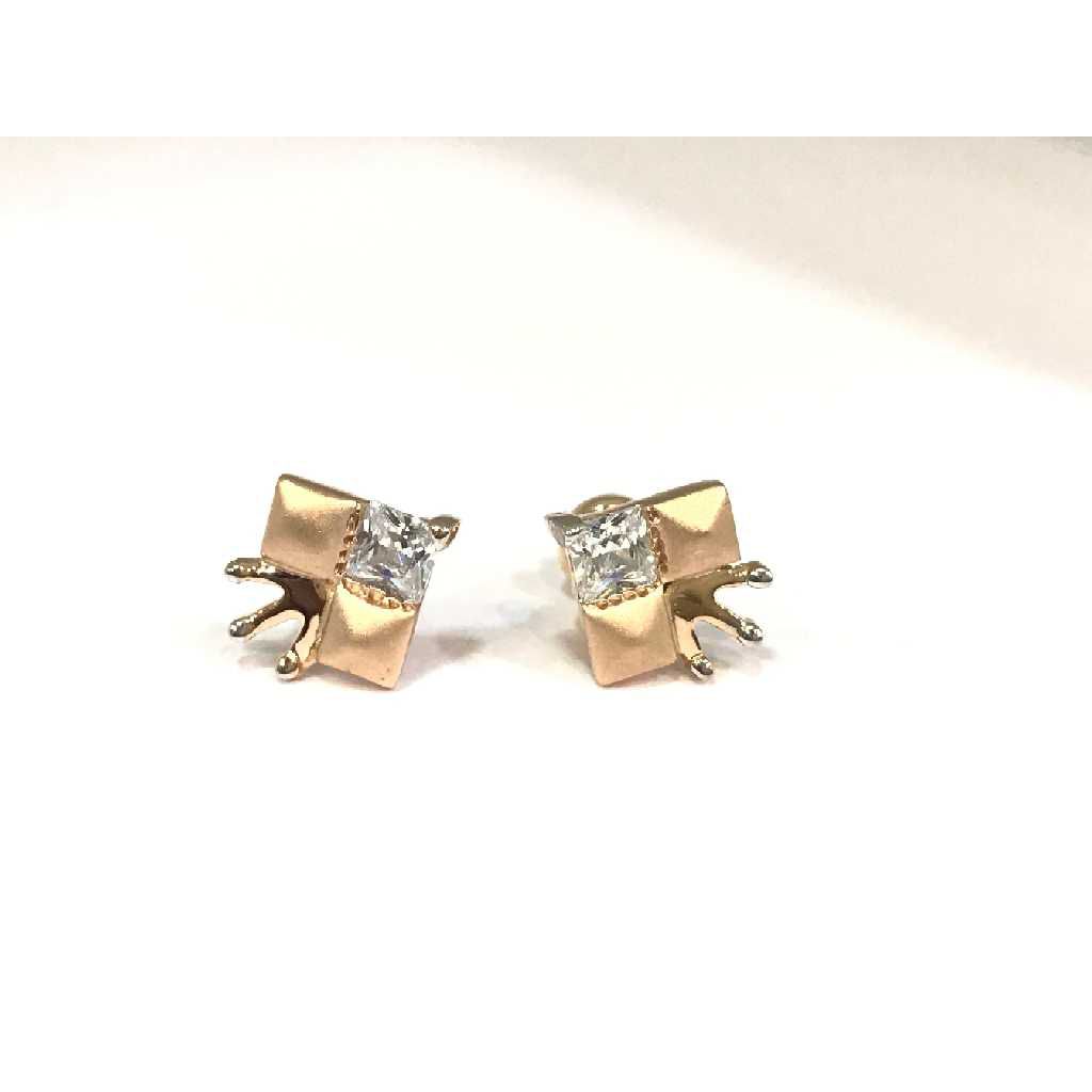 18k ladies fancy single stone earring e-60502