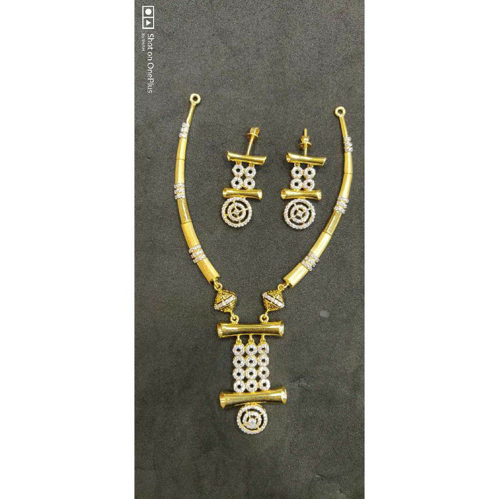 22K Ladies Fancy Necklace Designer Set - 56703