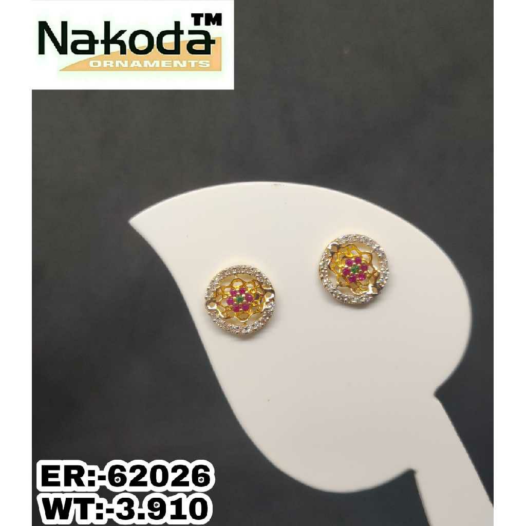 22K Ladies Round Fancy Earrings