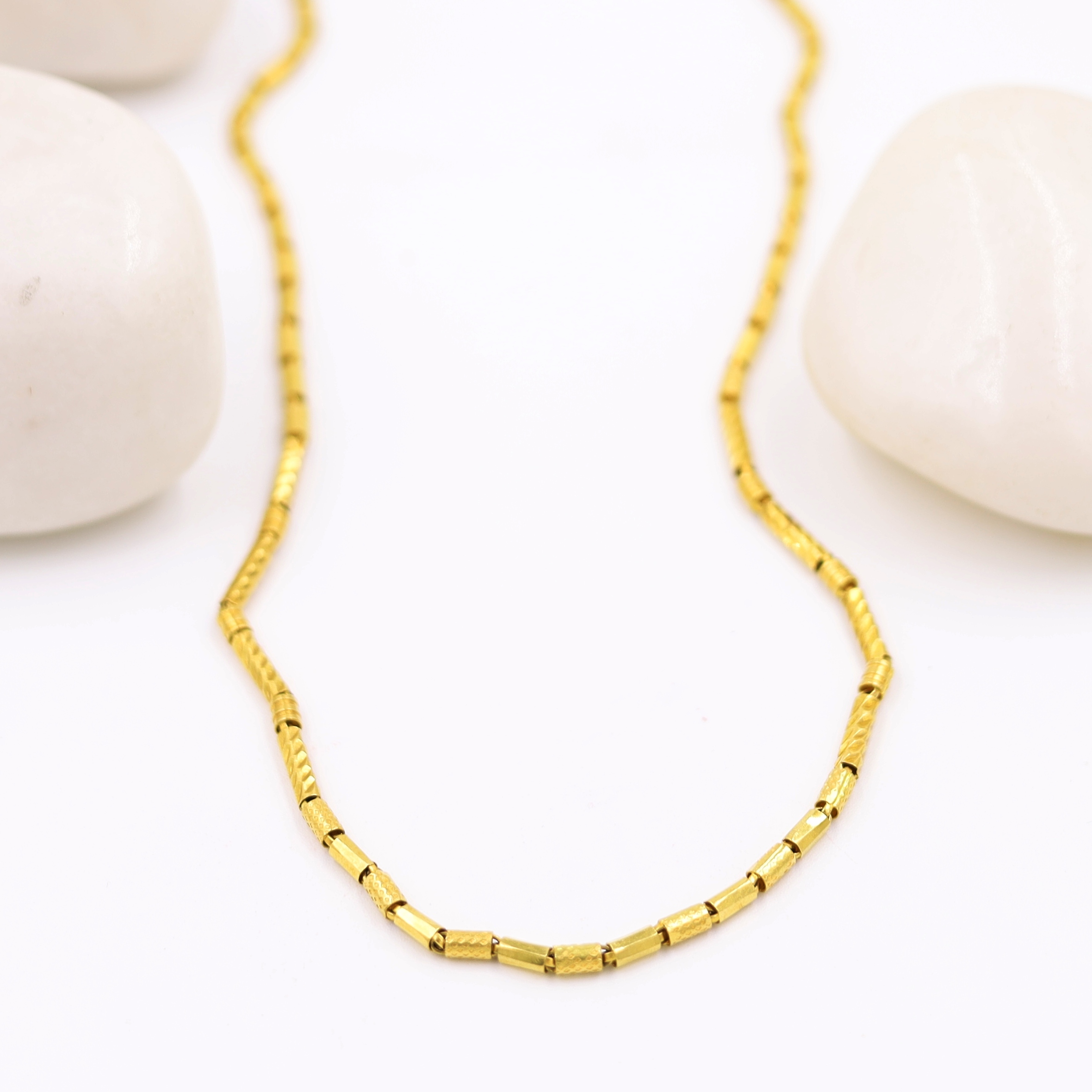Traditional Pipe Style Stunning Gold Chain
