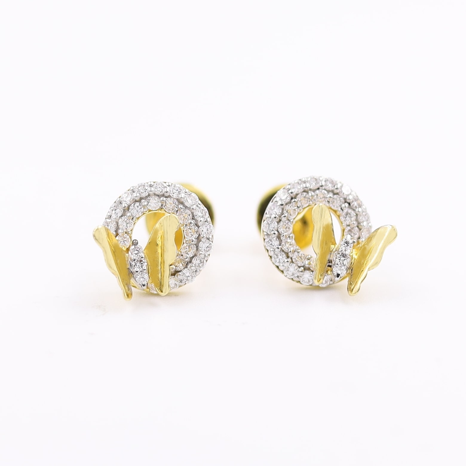 Enchanting Butterfly Diamond Stud Earrings In Rose Gold