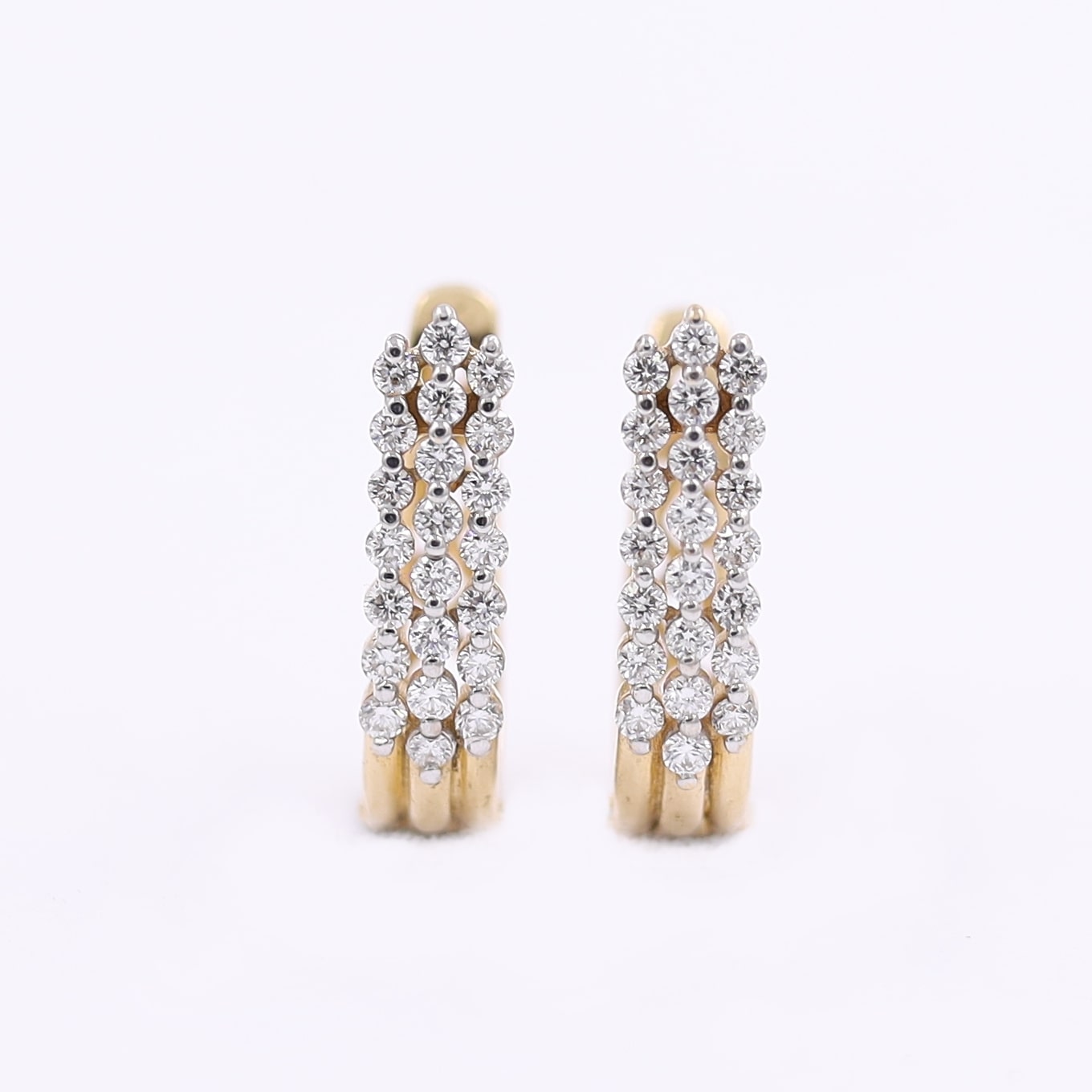 Magnificent 18 Karat Rose Gold And Diamond Hoops Bali Earring