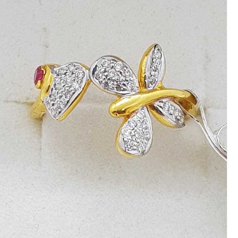 916 Gold heart butterfly Ladies Ring SJ-LR/13