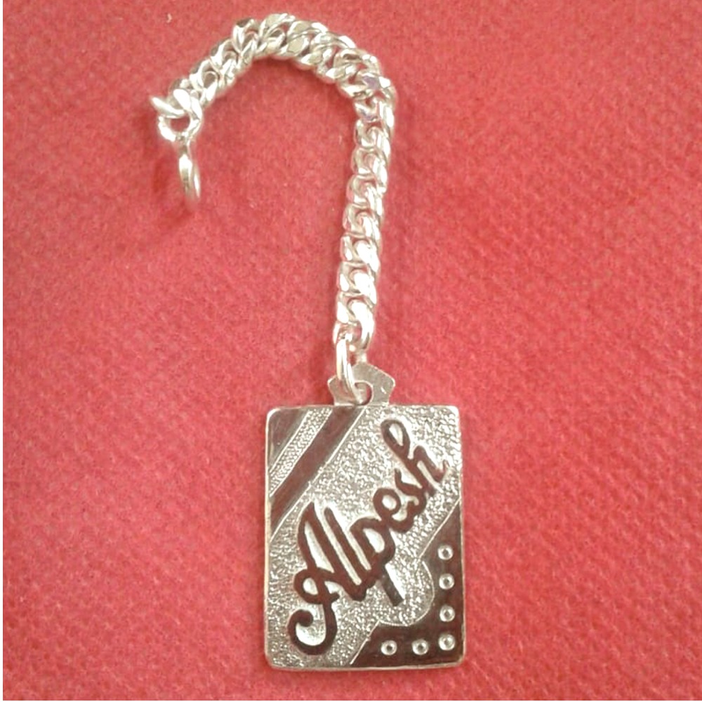 Silver alphabet letter alpesh keychain 002