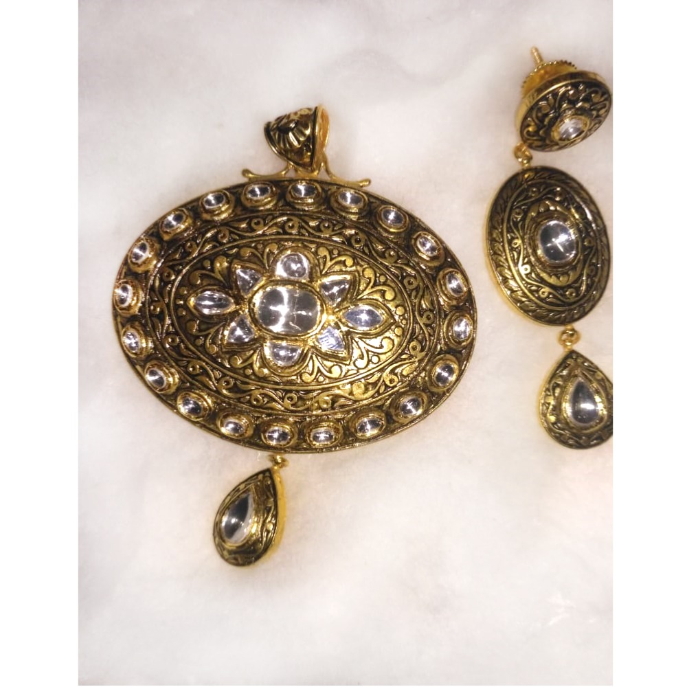22kt gold designer pendant set 004