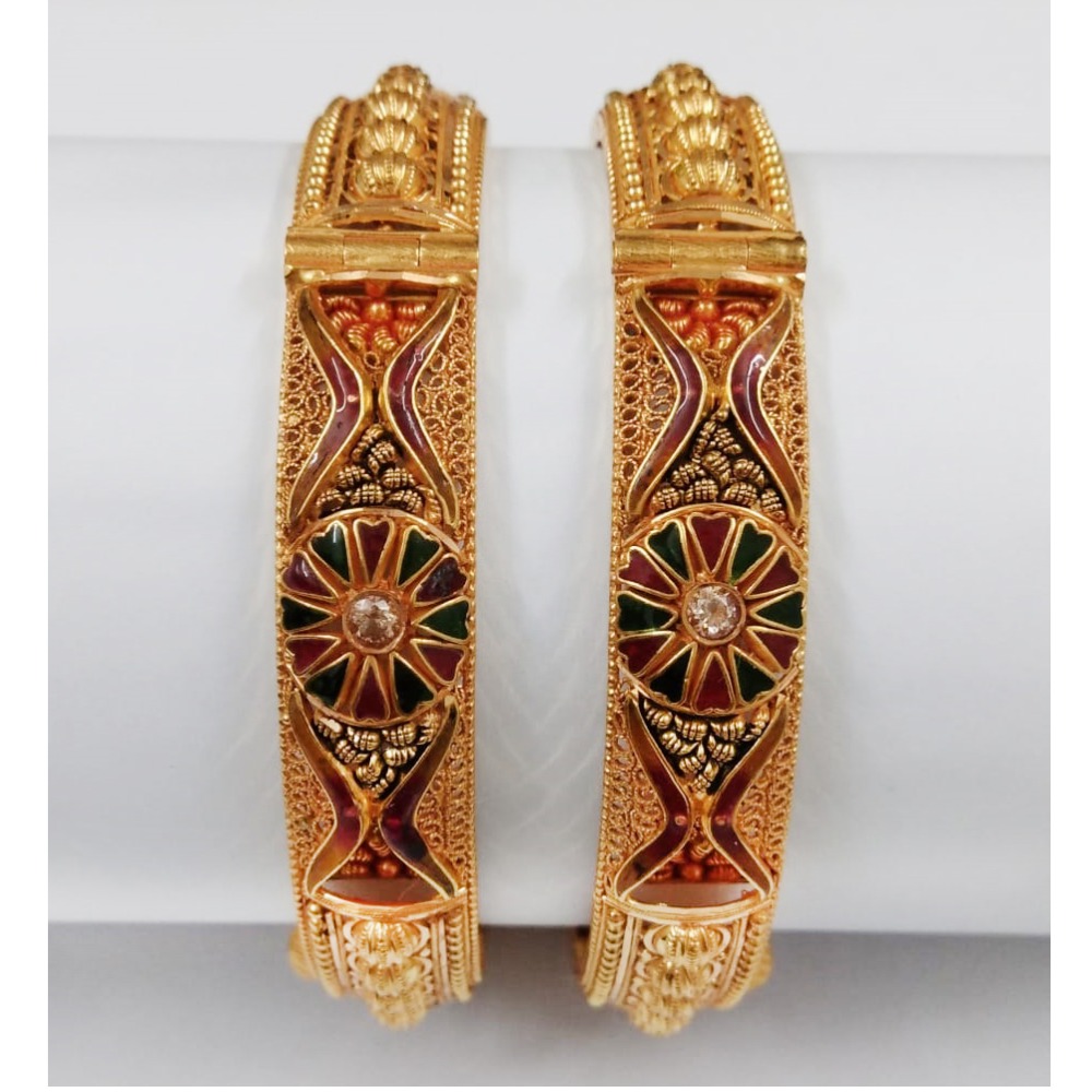 916 Gold Designer Bridal Bangles 006