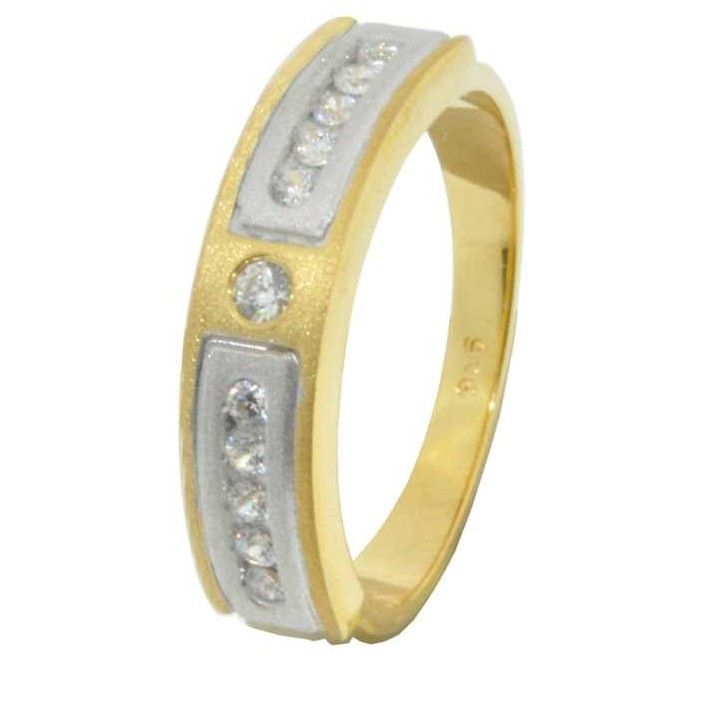 22KT Gold Fancy CZ Stone Wedding Band