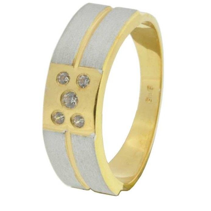 22KT Gold Fancy CZ Stone Wedding Band