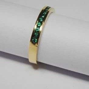 916 Yellow Gold Fancy CZ Stone Channel Bands