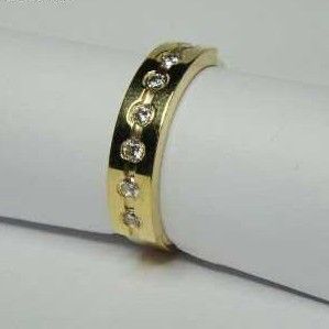 916 Gold Kids CZ Stone Indian Channel Band