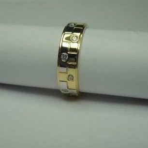 916 Gold Indian CZ Stone Stacking Couple Bands