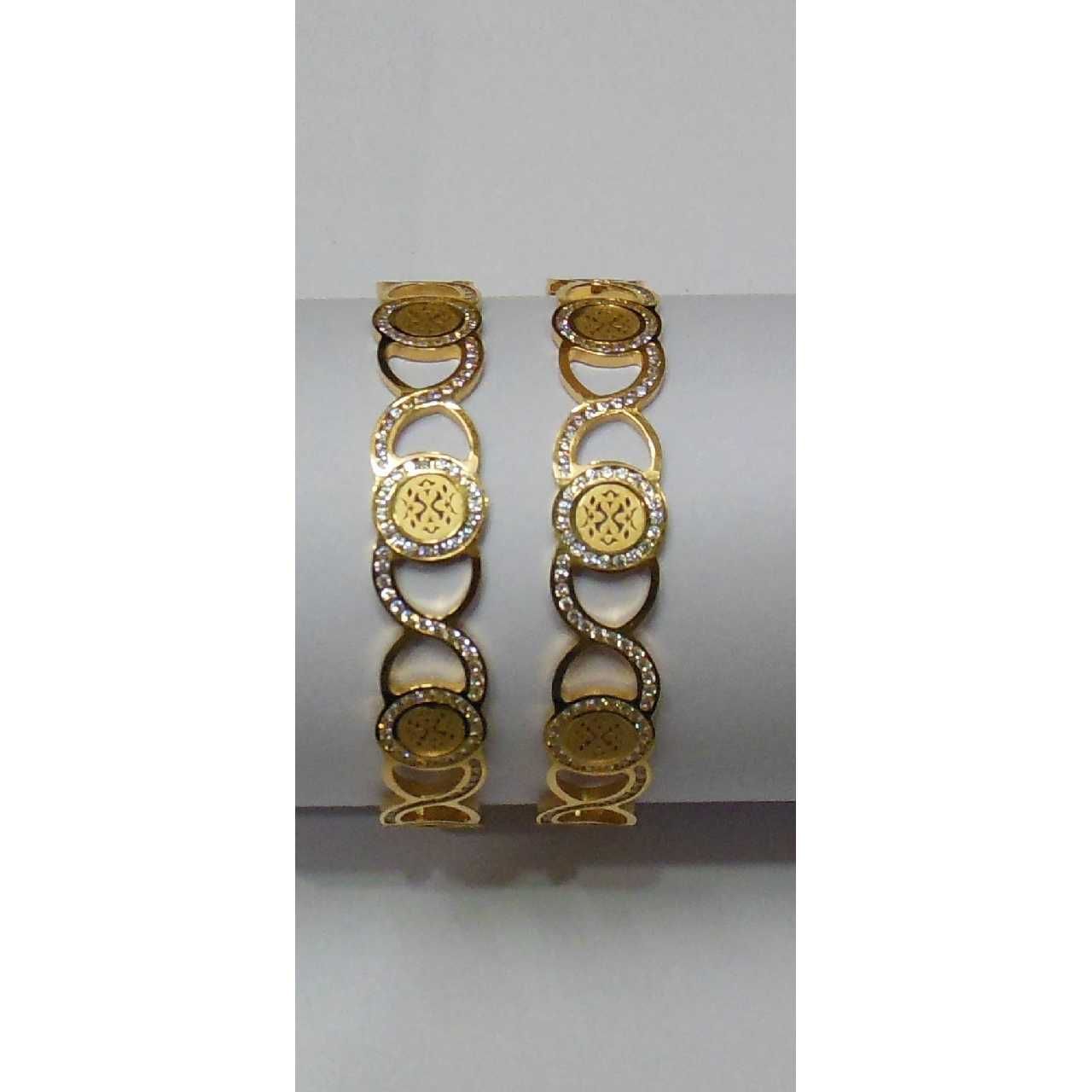 22KT Gold Fancy CNC CZ Stone Bangles