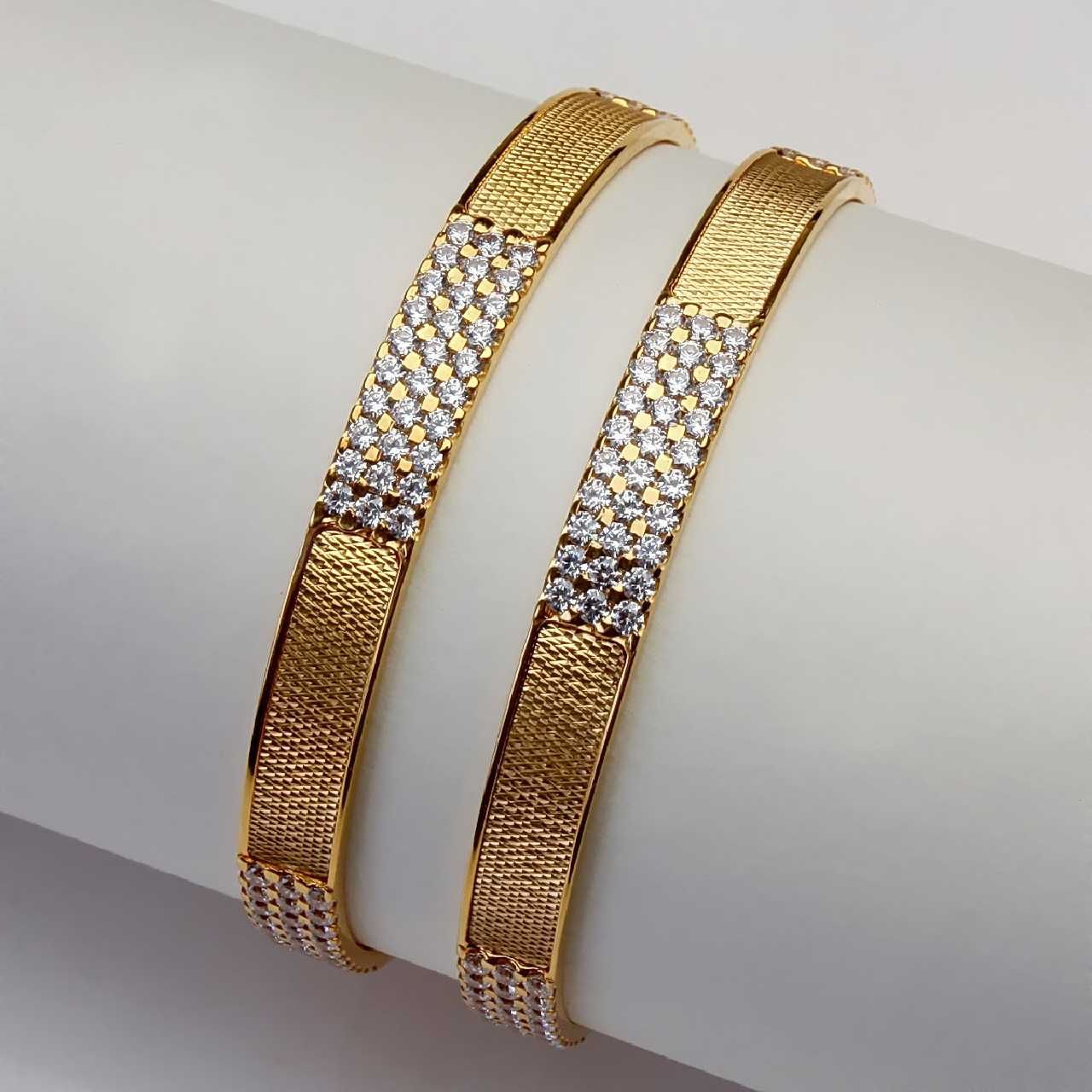 22KT Gold CNC Stone CZ Bangles