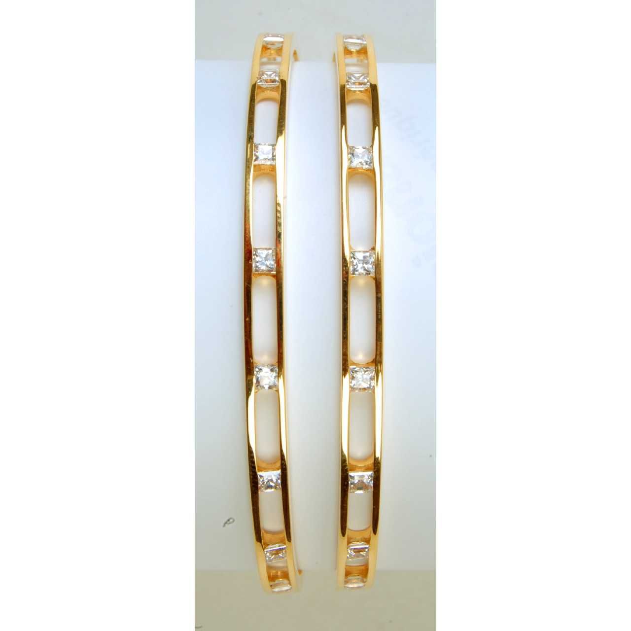 22K / 916 Gold Ladies Indian CNC CZ Stone Stylish Bangles