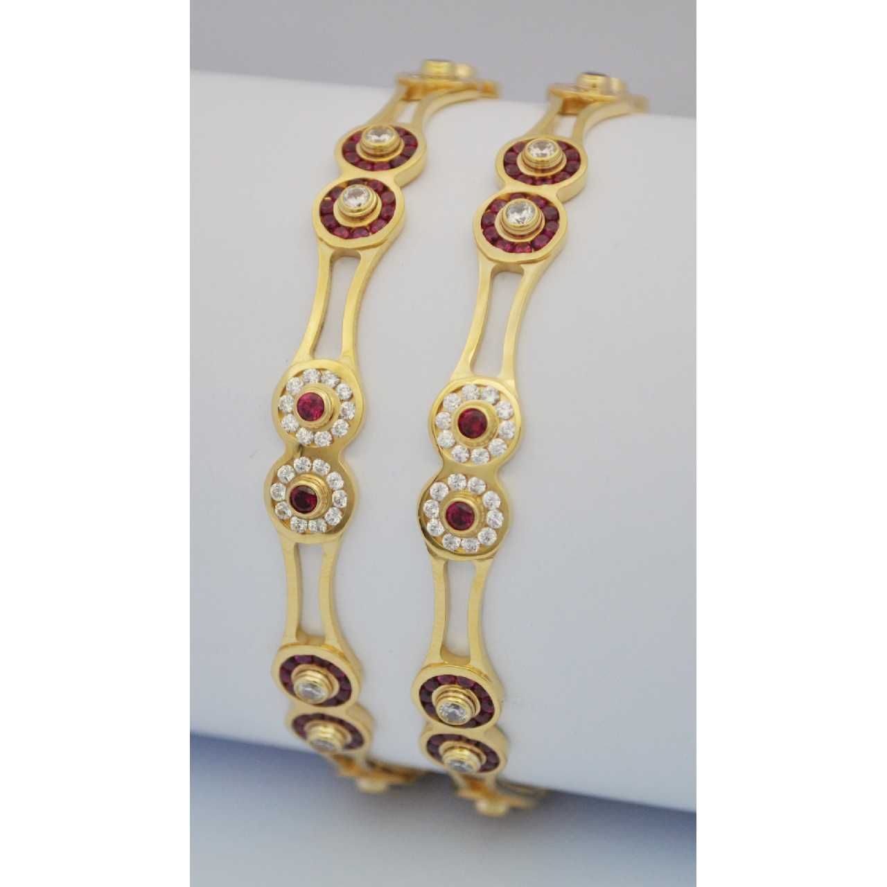 22KT Gold Attractive CNC Stone Bangles