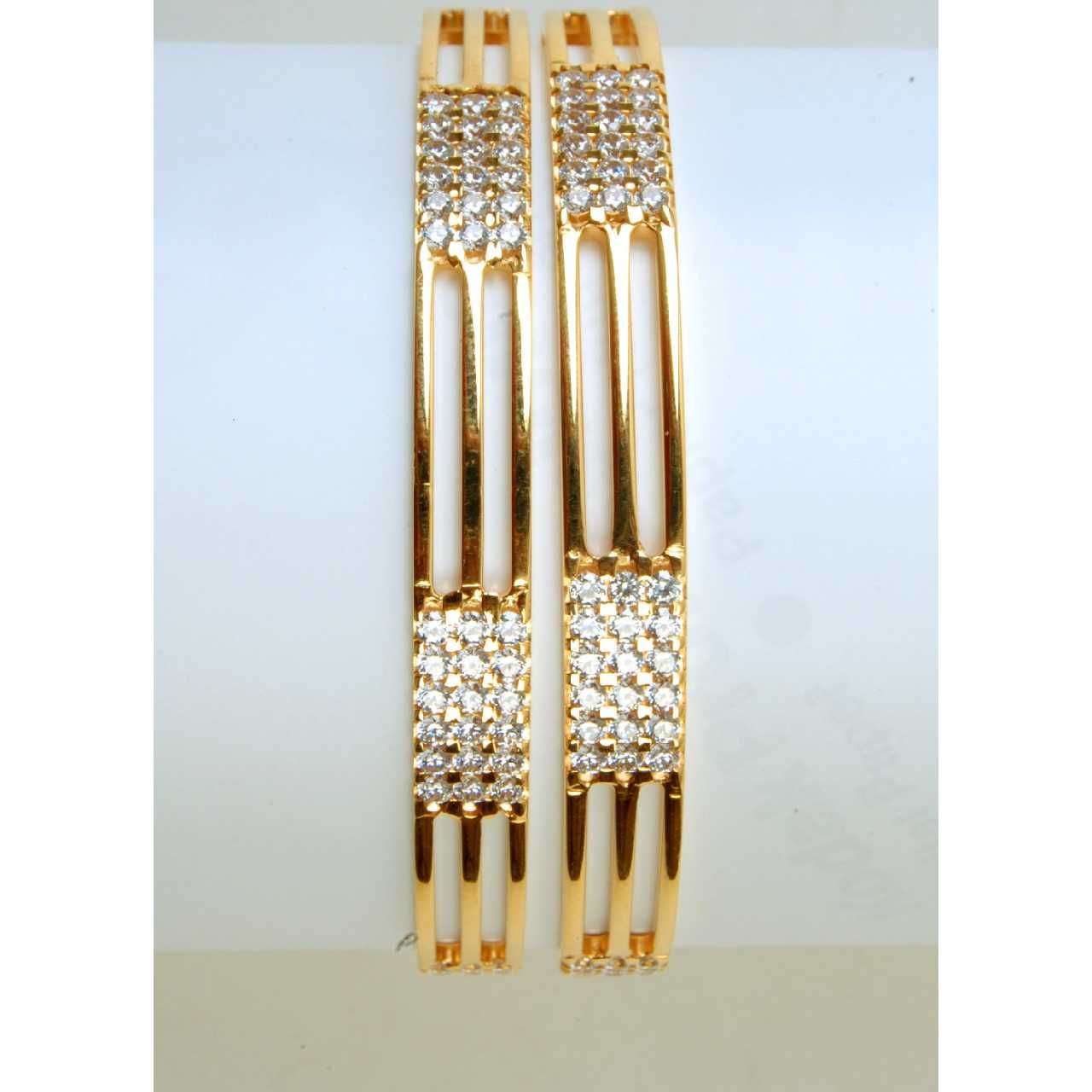 916 Gold Fancy CNC CZ Stone Desinger Bangles