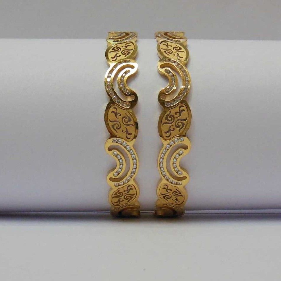 916 CNC CZ Stone Designer Classic Bangles
