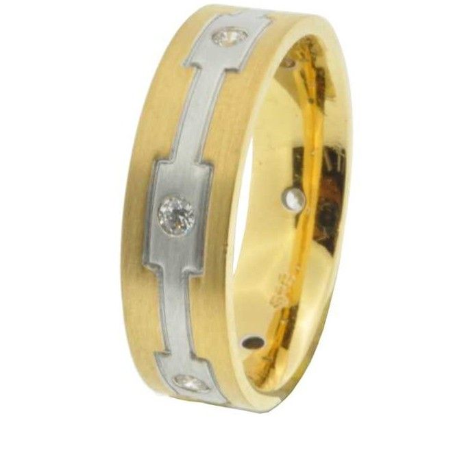 22KT Gold CZ Stone Fancy Channel Band