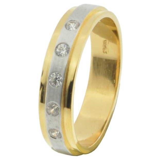 22KT Gold CZ Stone Couple Band