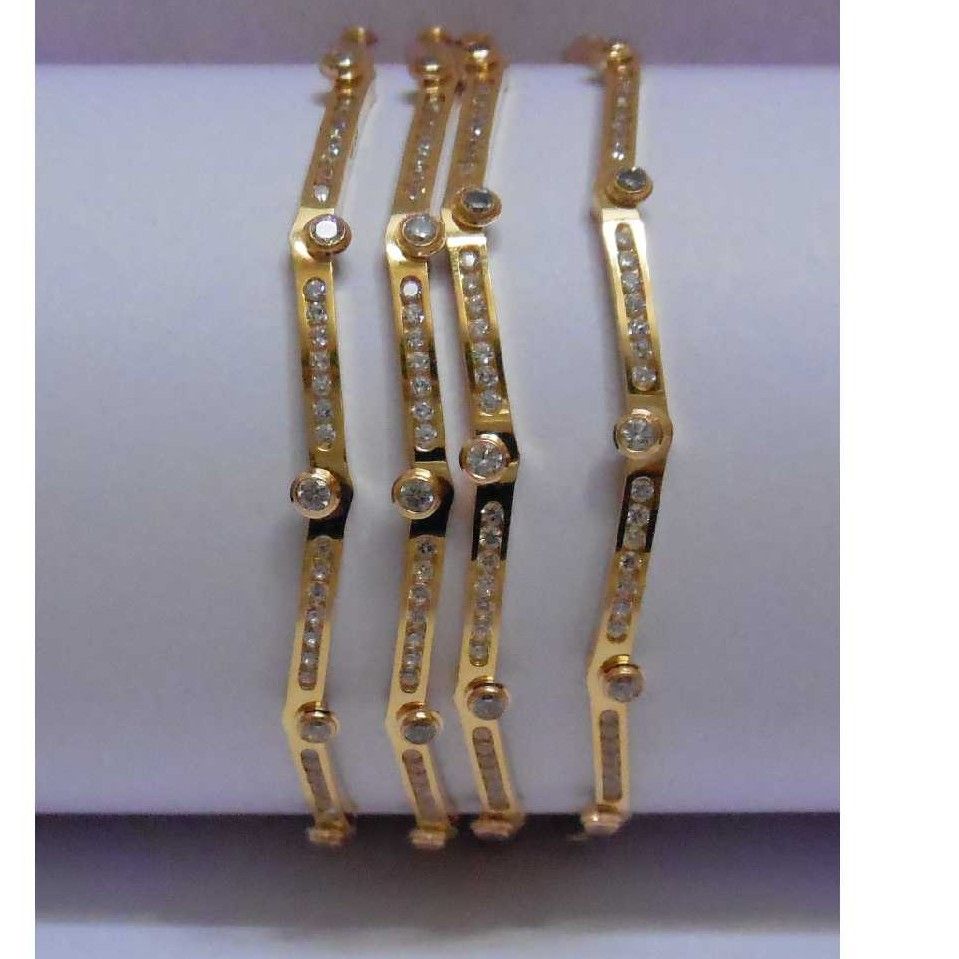 22KT Gold Fancy CZ Designer Bangles