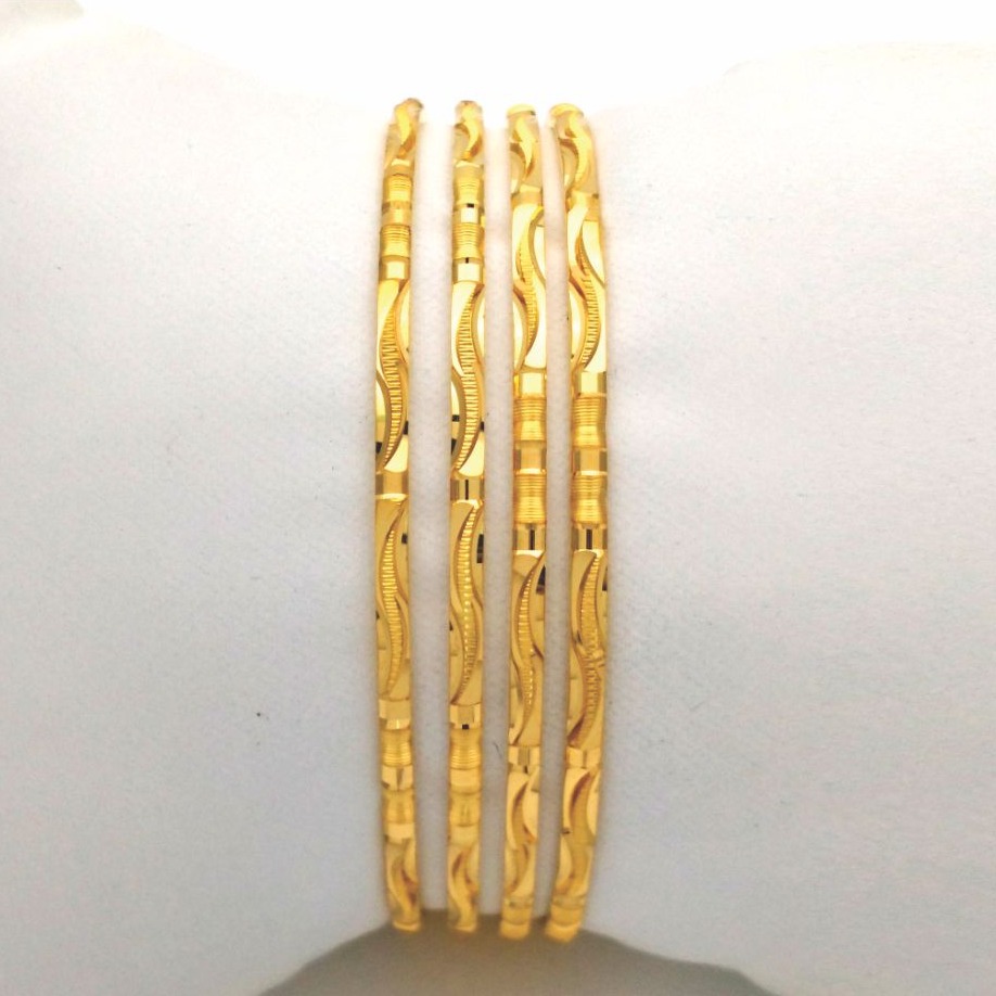 Gold hallmark plain bangle - go1215