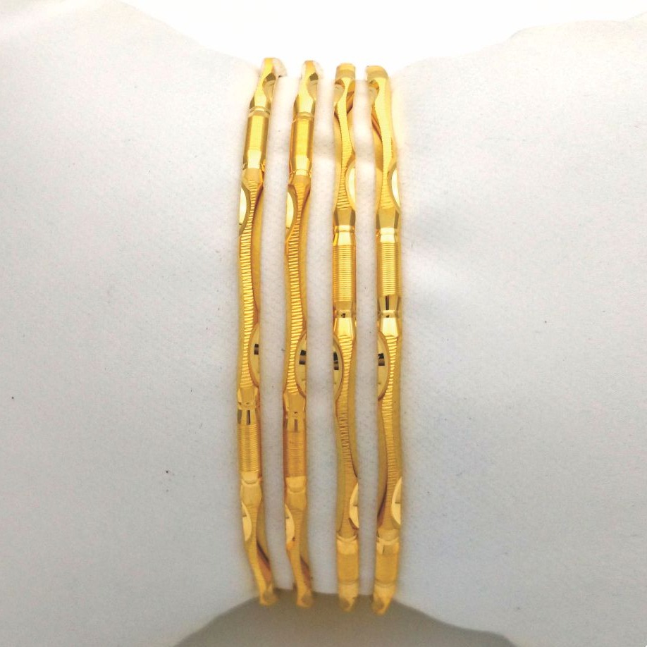 Gold hallmark plain bangle - go1214