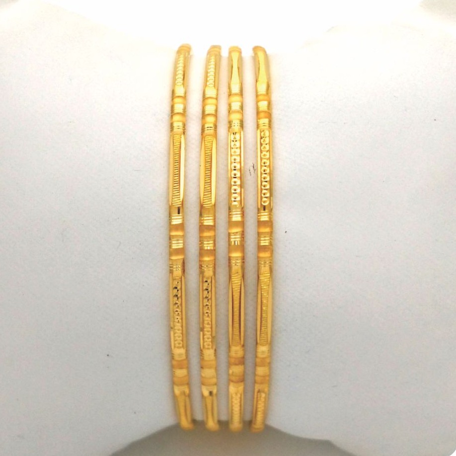 Gold hallmark plain bangle - go1213