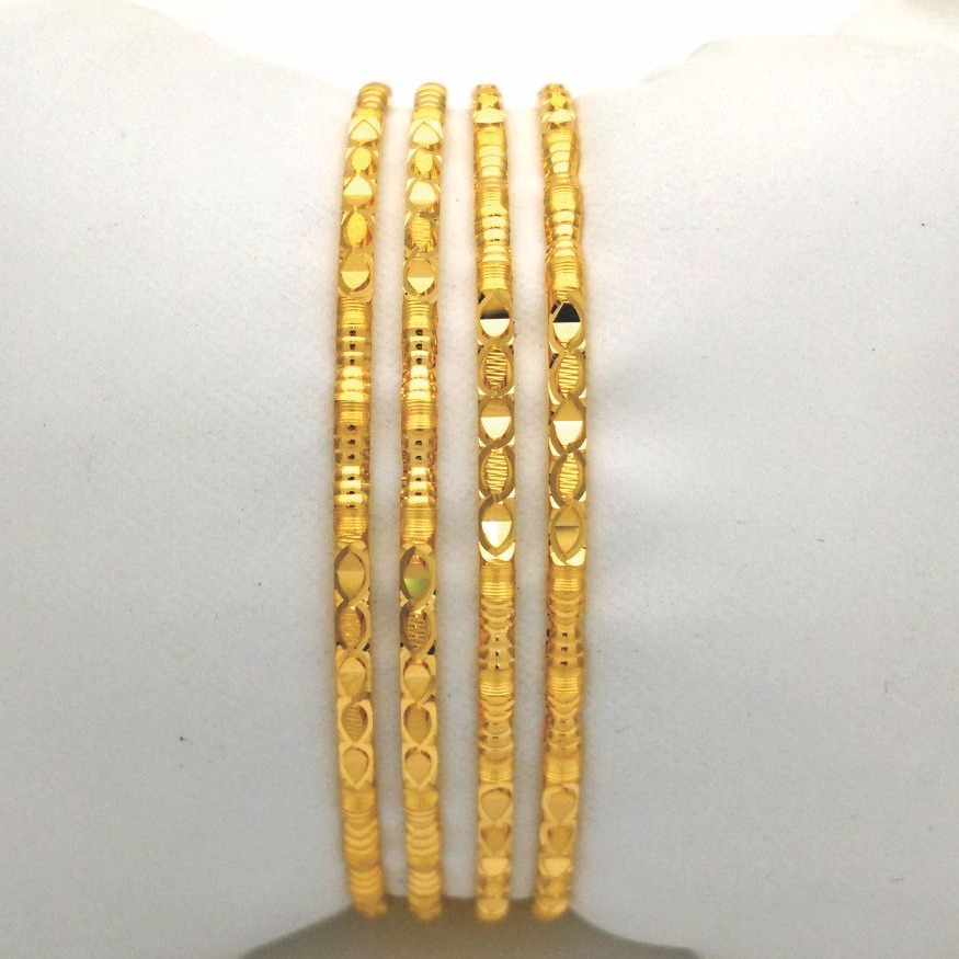 Gold hallmark plain bangle - go1212