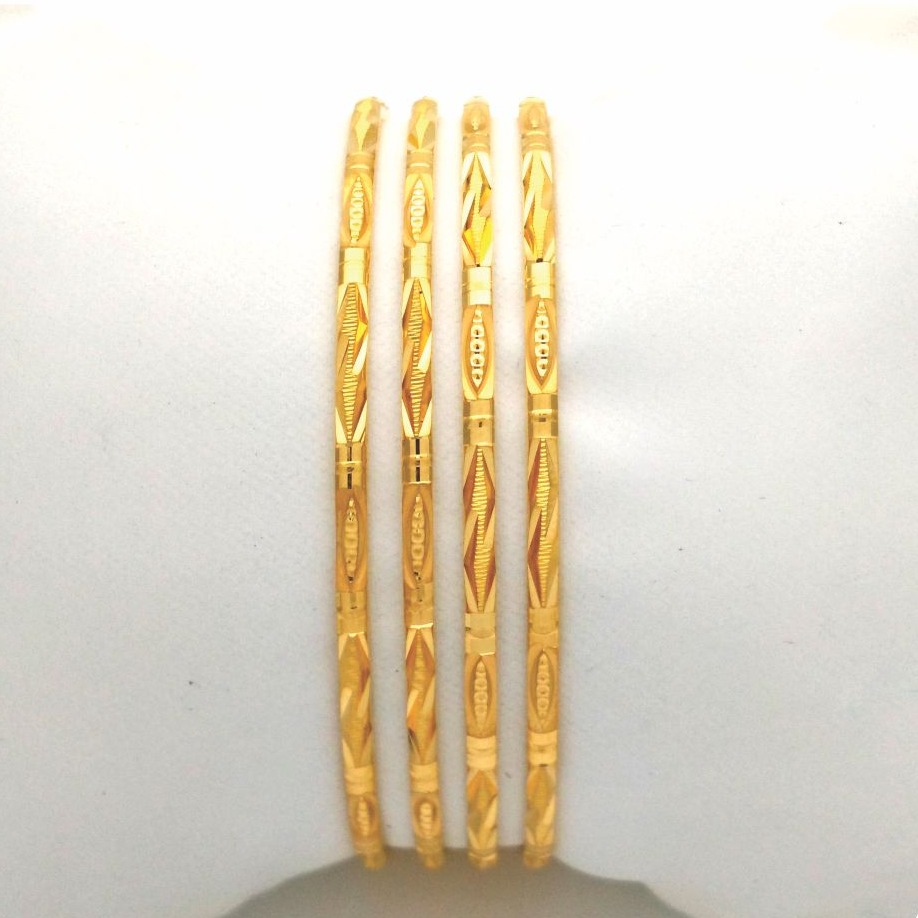 Gold hallmark plain bangle - go1209