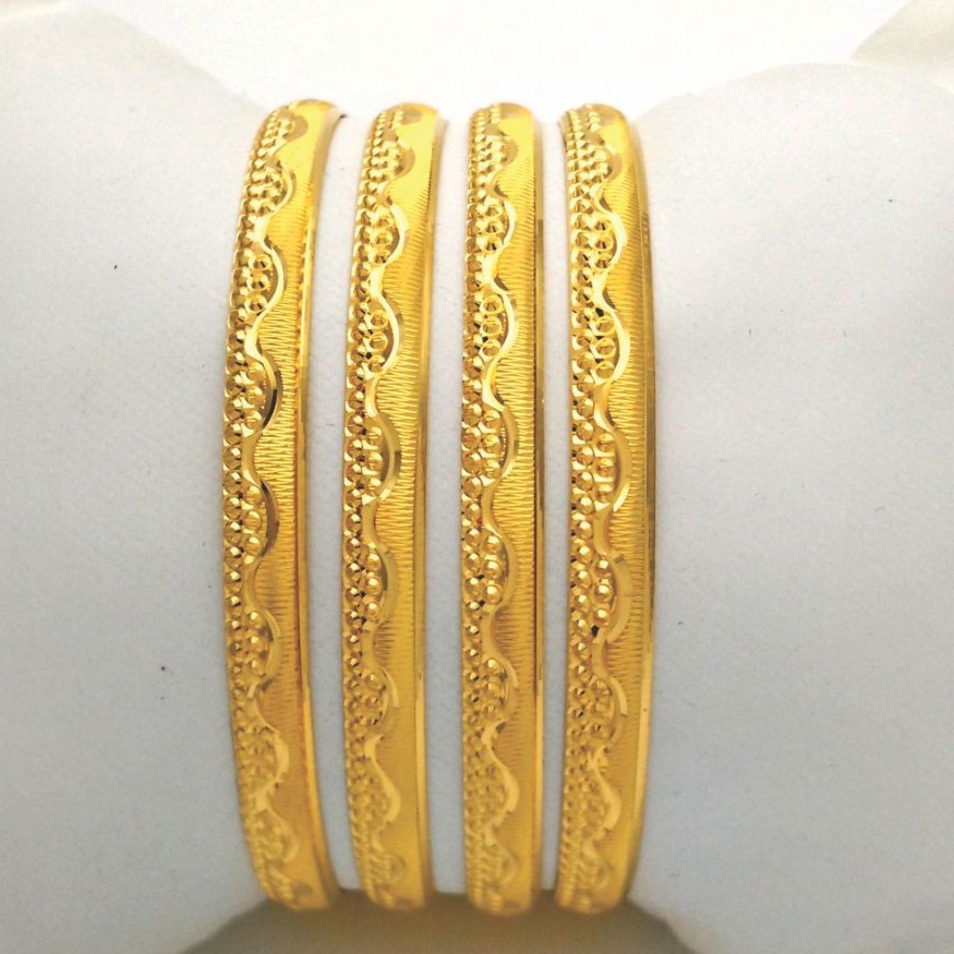 Gold Hallmark Plain Bangle - Po1205